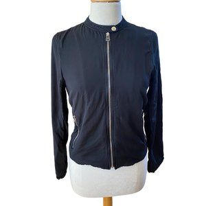 Böhme Lightweight Zip Up Bomber Jacket Black Minimalist Streetwear Urban-S